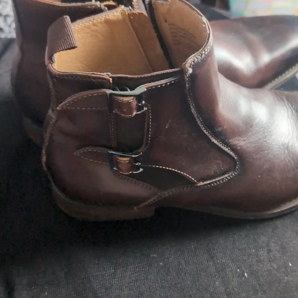 La Milano Italian Chelsea Boots Men Leather, Side Zipper SIZE 9.5